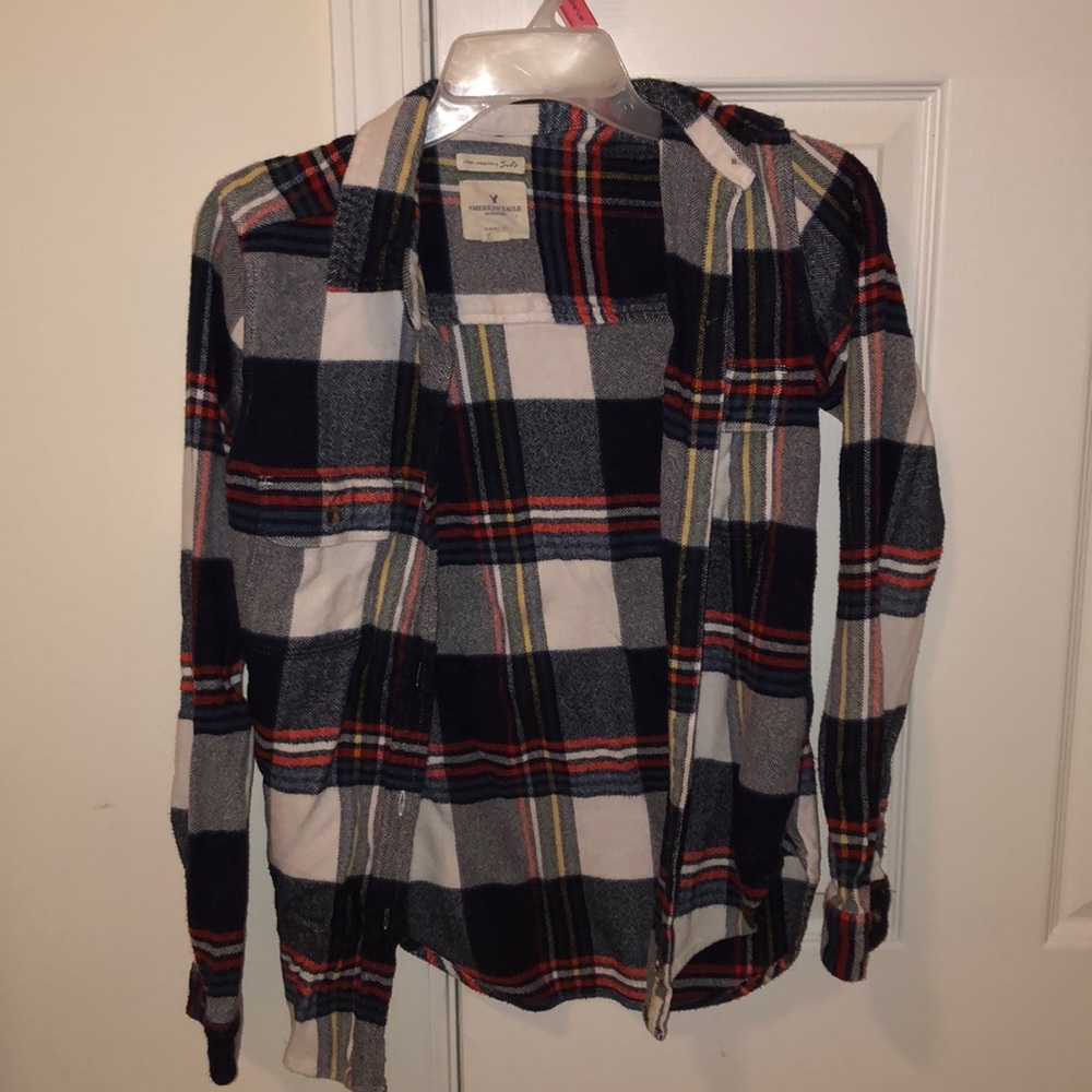 Blue plaid American eagle flannel